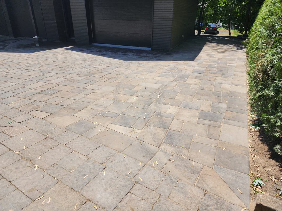 Residential Terrassement XP project featuring landscaping, pavers and outdoor living work